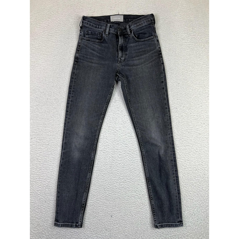 Everlane Mid Rise Skinny Ankle Jeans Womens 24 Gray Charcoal Wash Stretch Denim